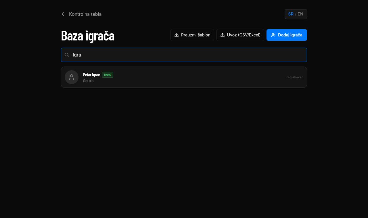 Registar igrača